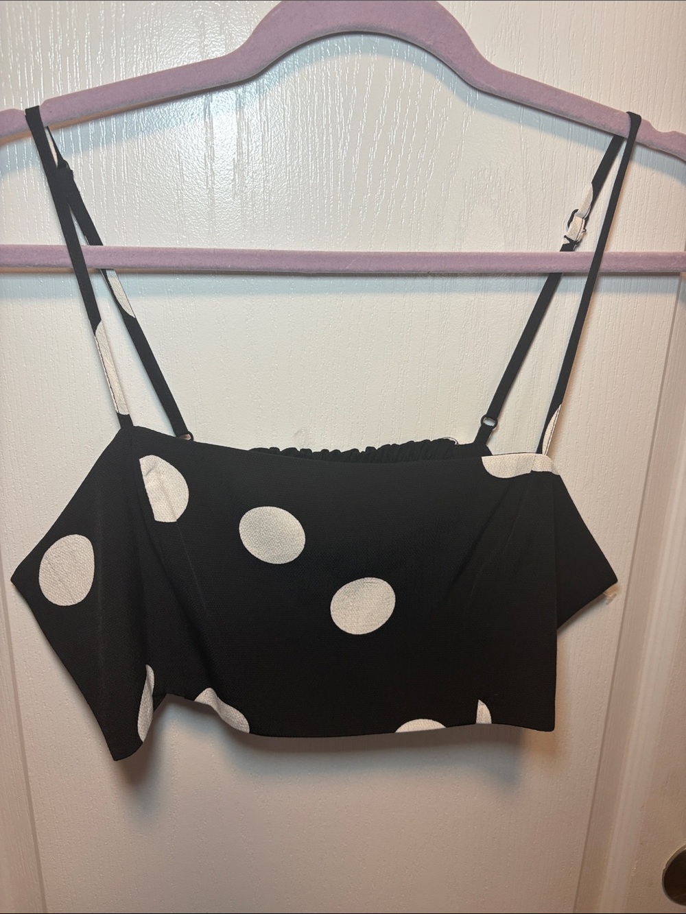 Free People Black Cami with White Polka Dots